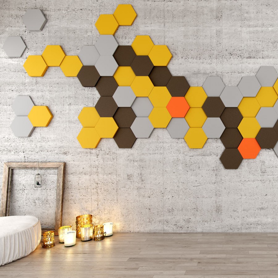 Panouri acustice Fluffo Soft Hexa Edge M